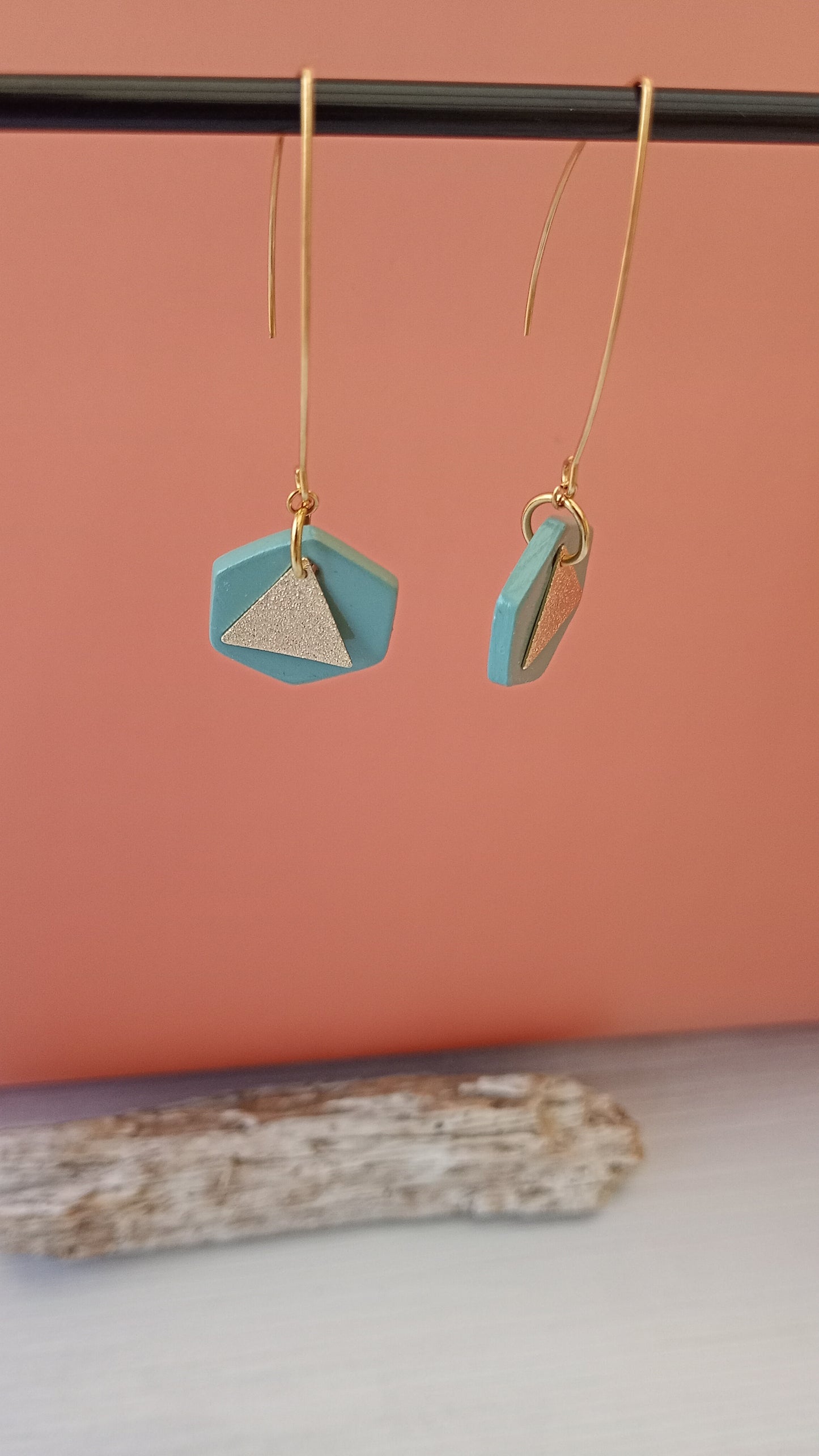 Boucles d'oreilles hexagonales