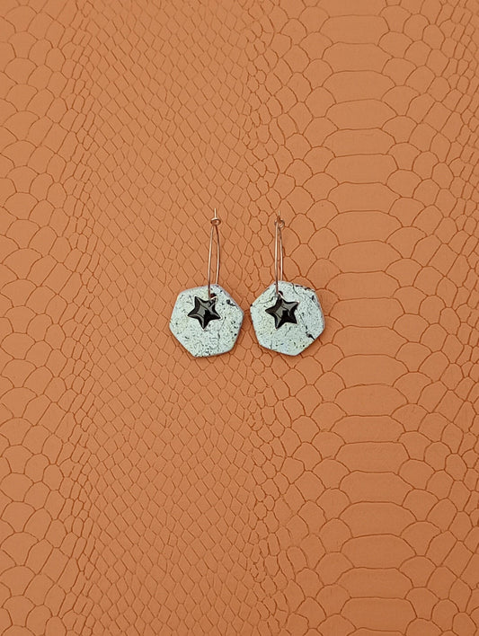 Boucles d'oreilles hexagonales