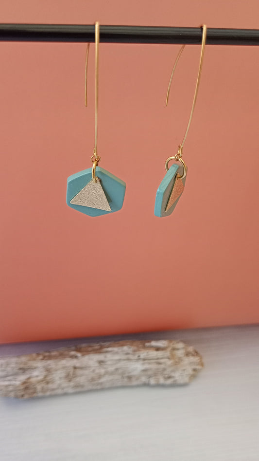 Boucles d'oreilles hexagonales