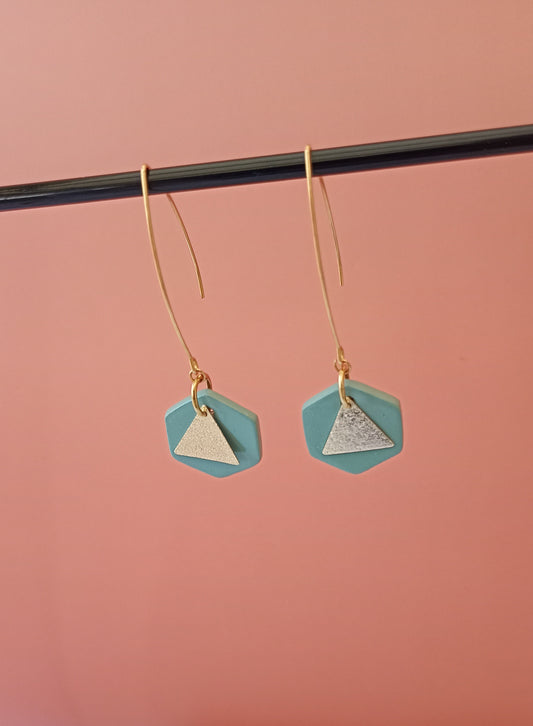 Boucles d'oreilles hexagonales