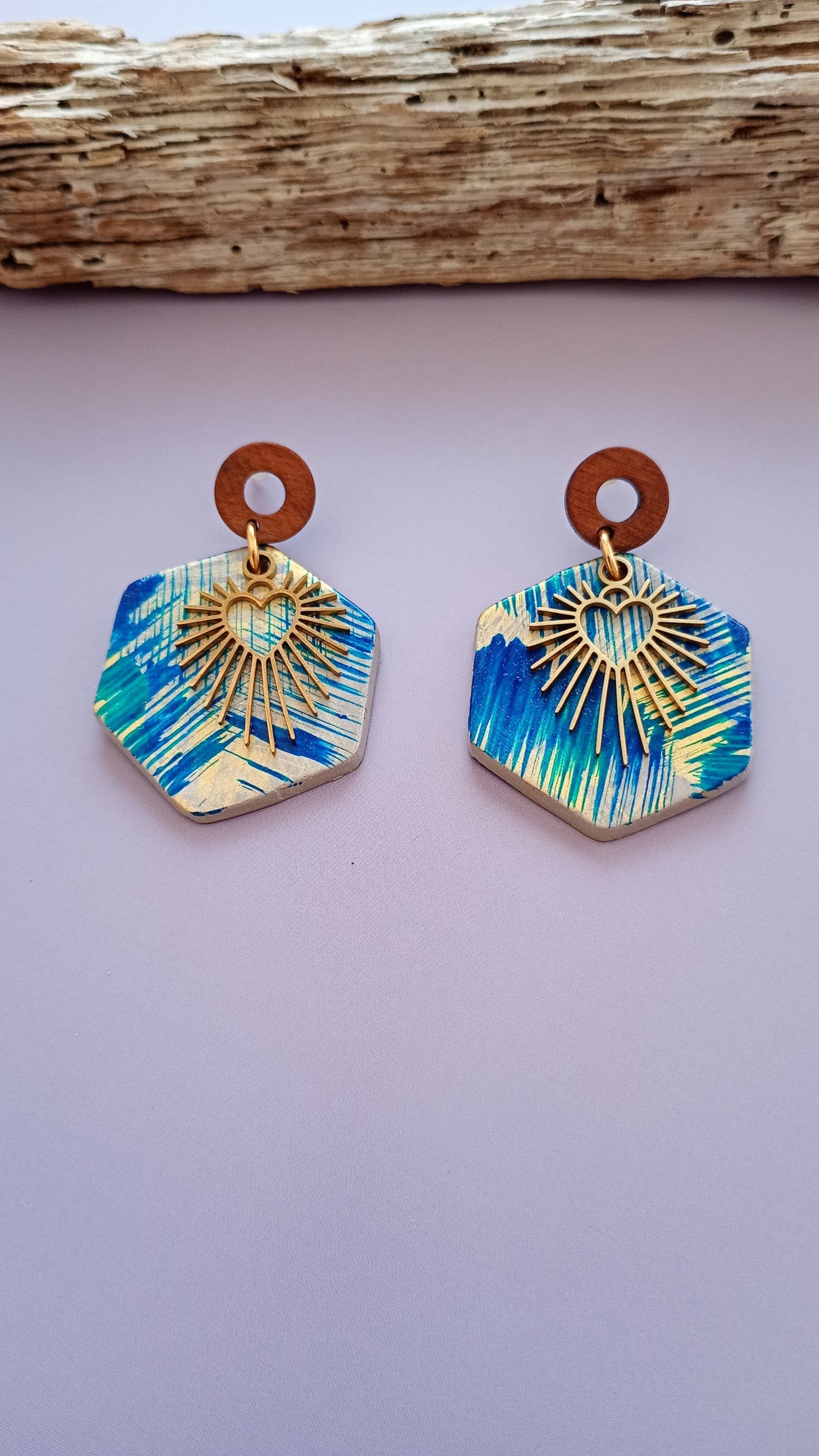 Boucles d'oreilles hexagonales
